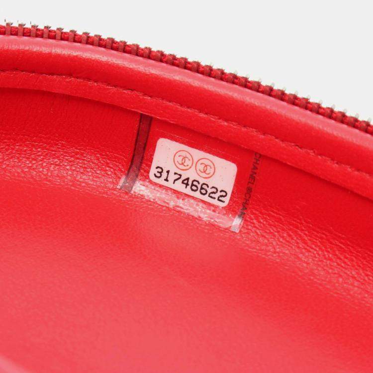 Pre Owned Chanel Coco Neige Red Sunglasses Holder Wristlet