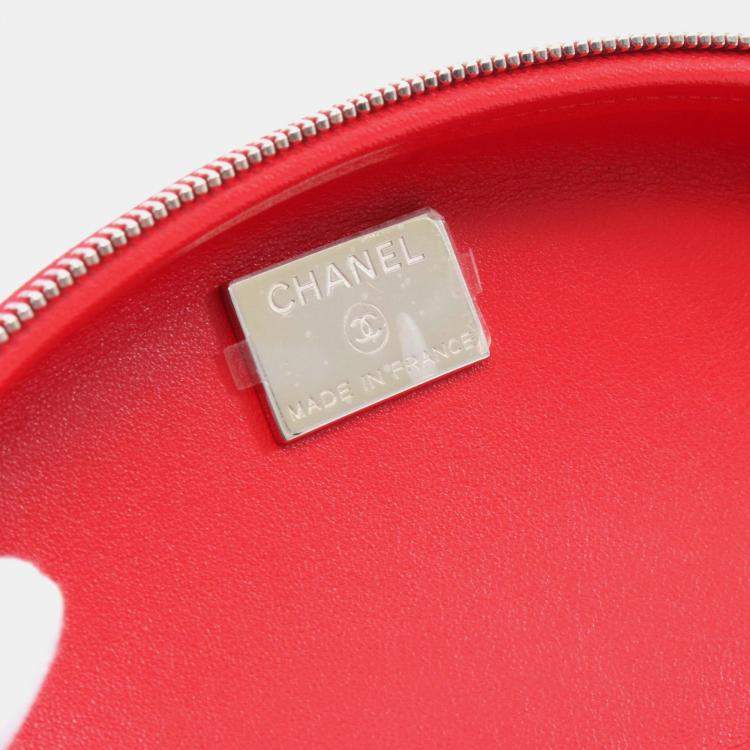 Pre Owned Chanel Coco Neige Red Sunglasses Holder Wristlet