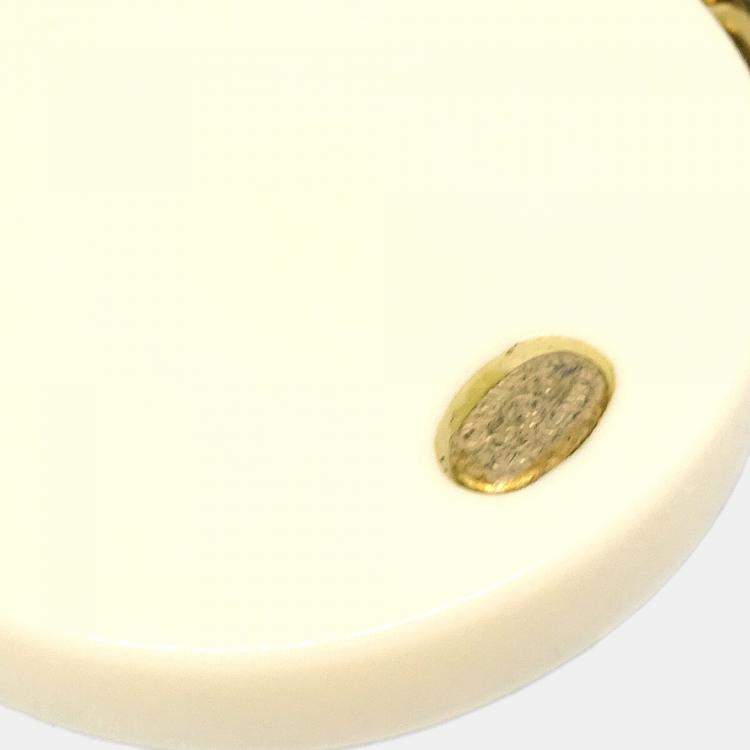 Pre Owned Chanel Pendant Necklace Gold White