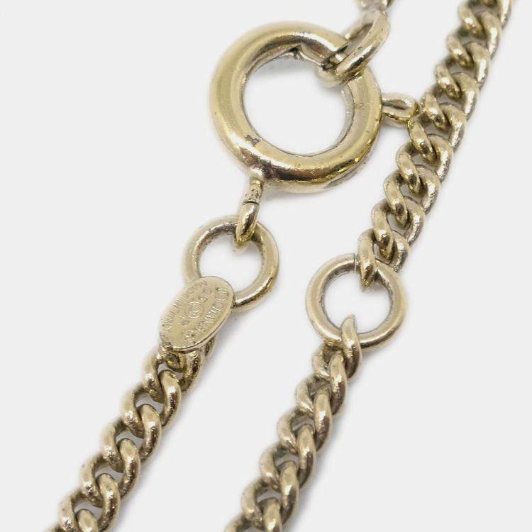 Pre Owned Chanel Heart Chain Pendant Necklace Gold