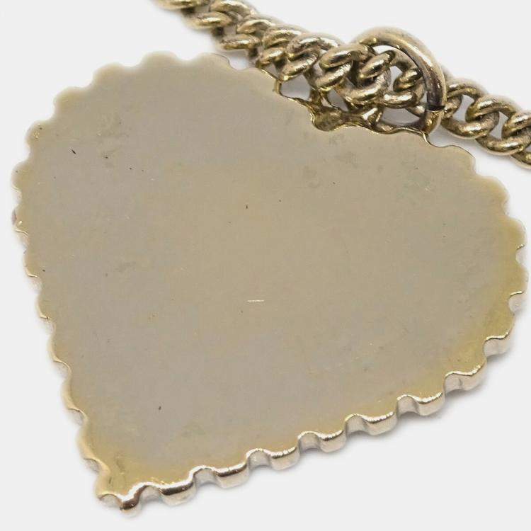 Pre Owned Chanel Heart Chain Pendant Necklace Gold
