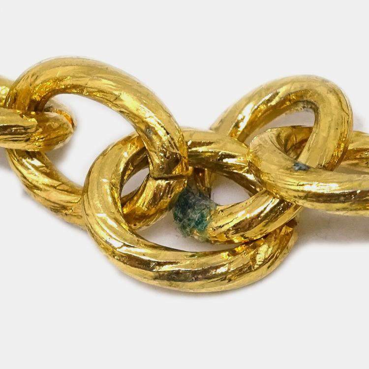 Pre Owned Chanel Bow Chain Necklace Gold