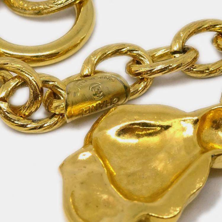 Pre Owned Chanel Bow Chain Necklace Gold