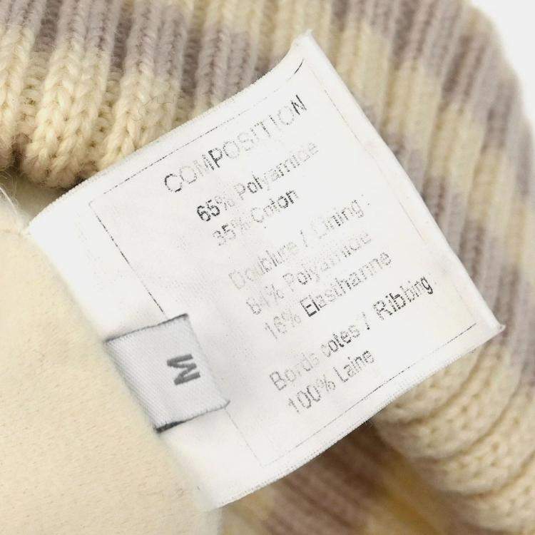 Pre Owned Chanel White Sport Line Knit Cap Size M