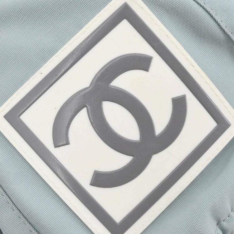 Pre Owned Chanel Light Blue Knit Cap Hat Sport Line Size M