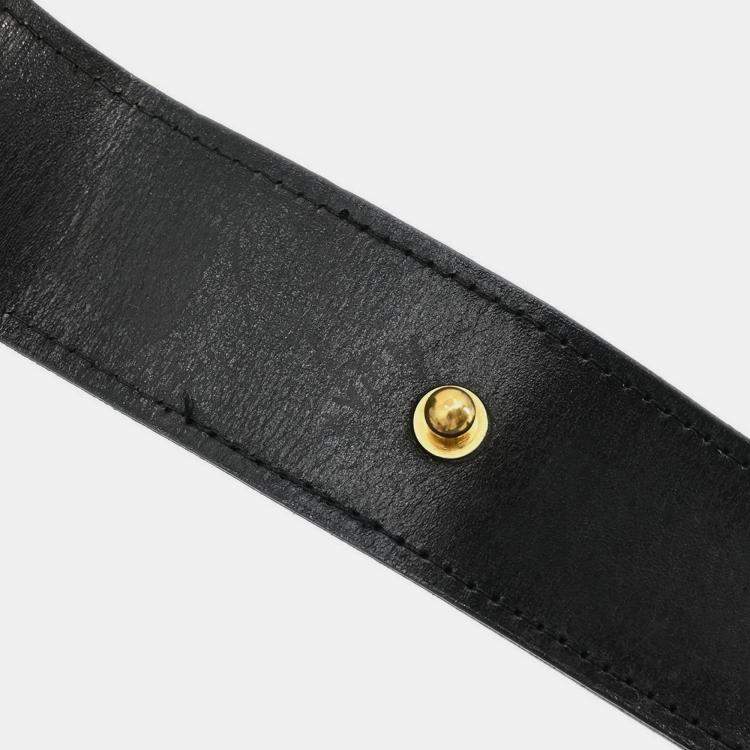 مملوكة مسبقًا حزام شانيل أسود ذهب 75/30 96A صغير