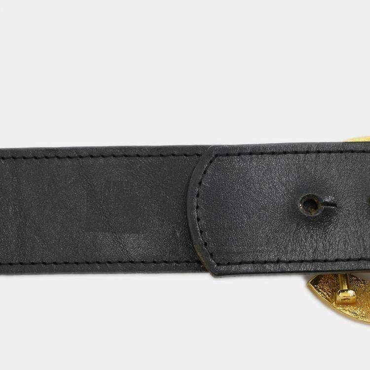 مملوكة مسبقًا حزام شانيل أسود ذهب 75/30 96A صغير