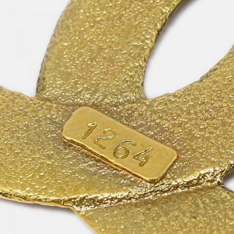 Pre Owned Chanel CC Brooch Pin Gold