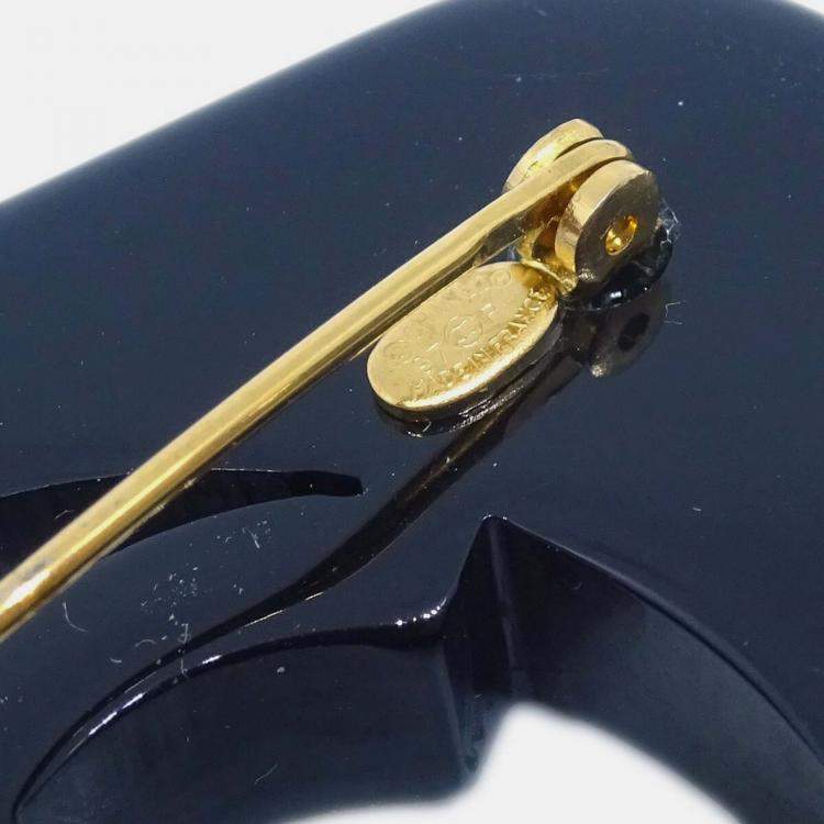Pre Owned Chanel Brooch Pin Black