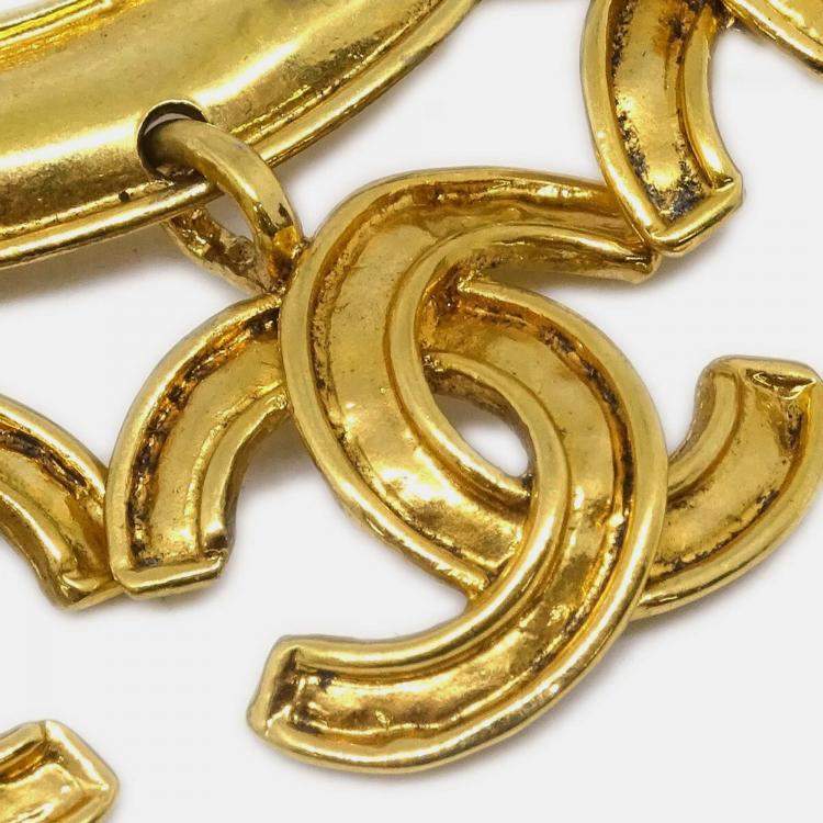 Pre Owned Chanel Hoop Brooch Pin Gold