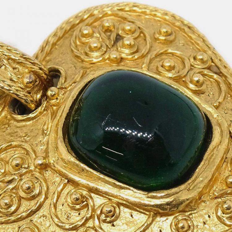 Pre Owned Chanel Brooch Pin Gold Gripoix