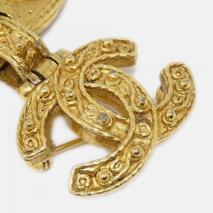 Pre Owned Chanel Brooch Pin Gold Gripoix