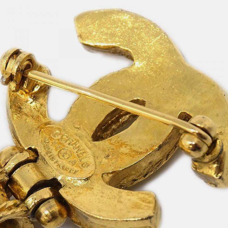 Pre Owned Chanel Brooch Pin Gold Gripoix