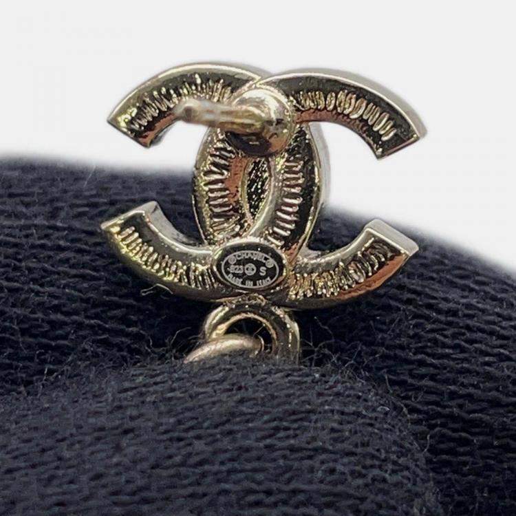 Pre Owned Chanel Perfume Bottle Swing Earrings Metal Rhinestone