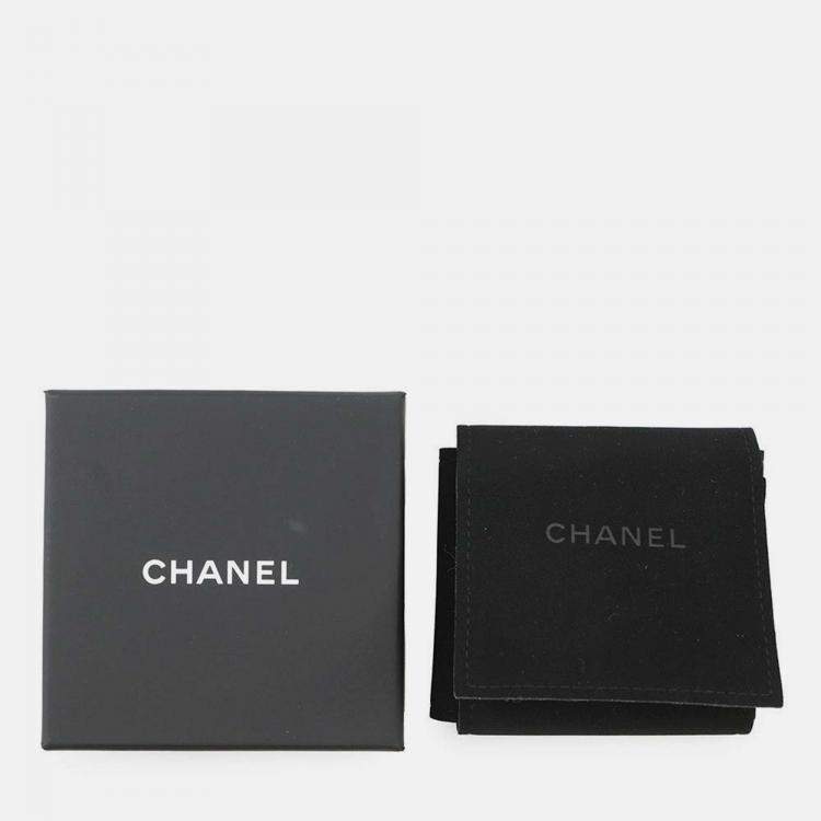مملوكة مسبقًا Chanel CC Logo Rhinestone Gold Plated Brooch 