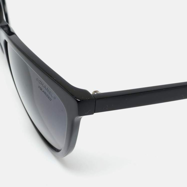 مملوكة مسبقًا Chanel Black Gradient 5341 H Embellished Polarized Cat Eye Sunglasses