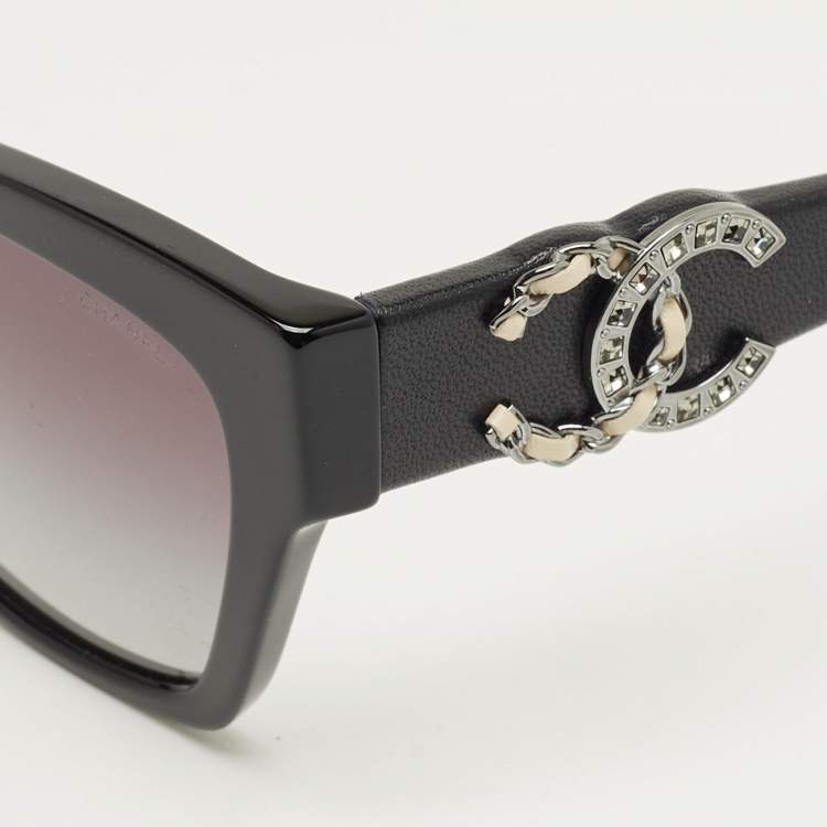Pre Owned Chanel Black Gradient 5456 Q B CC Square Sunglasses