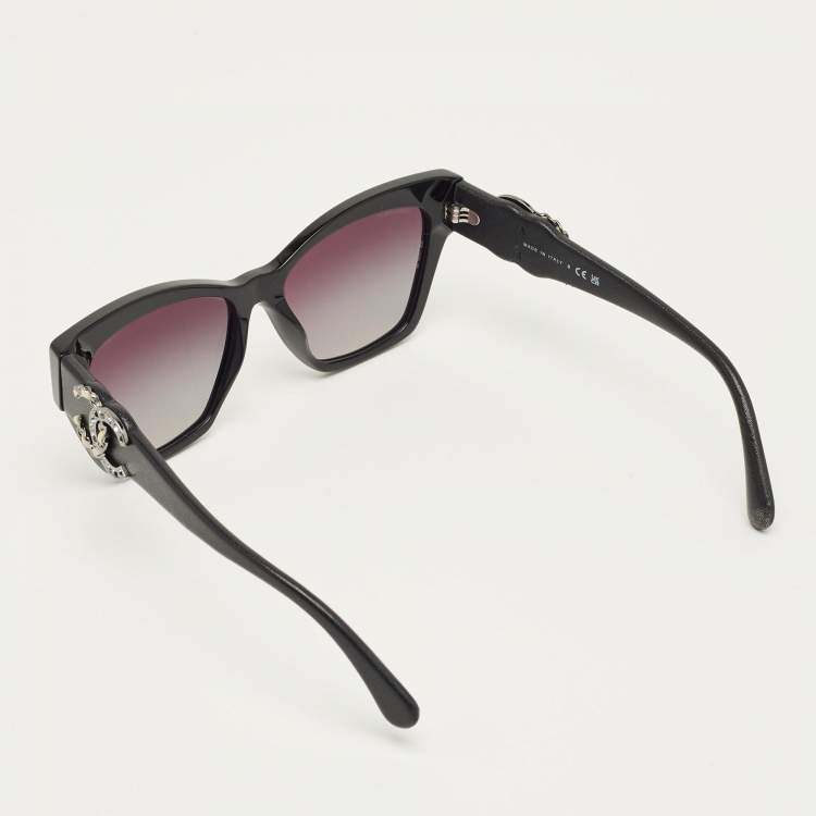 Pre Owned Chanel Black Gradient 5456 Q B CC Square Sunglasses