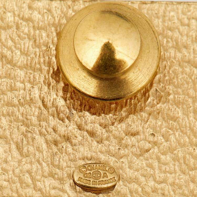 Pre Owned Chanel CC Bag Gold Tone Pin Brooch
