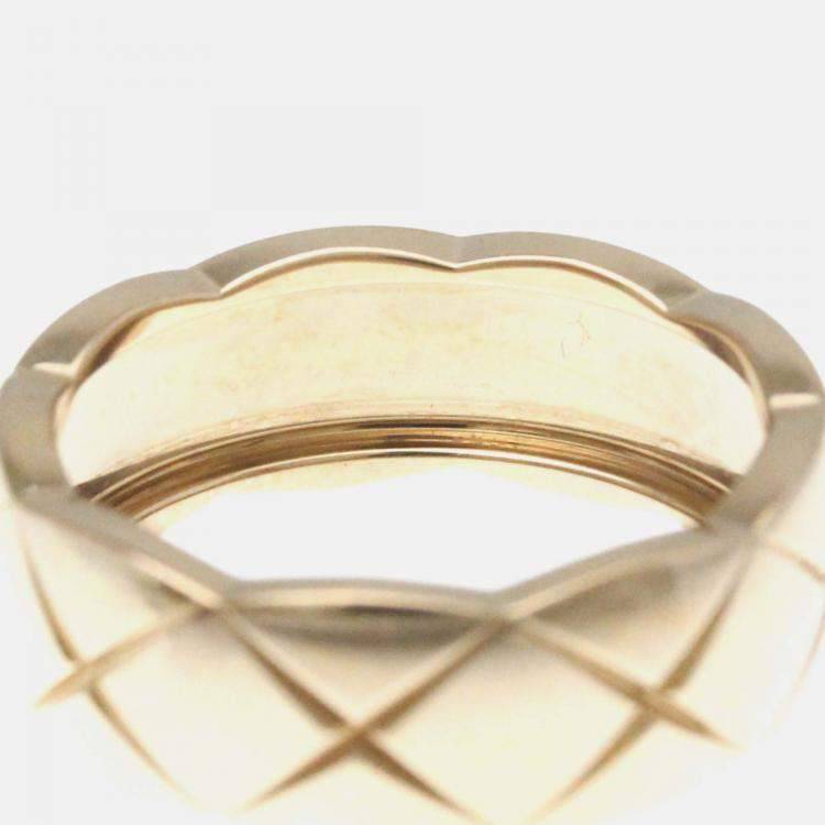 Pre Owned Chanel Coco Crush Medium Size 18K Pink Gold Band Ring 52