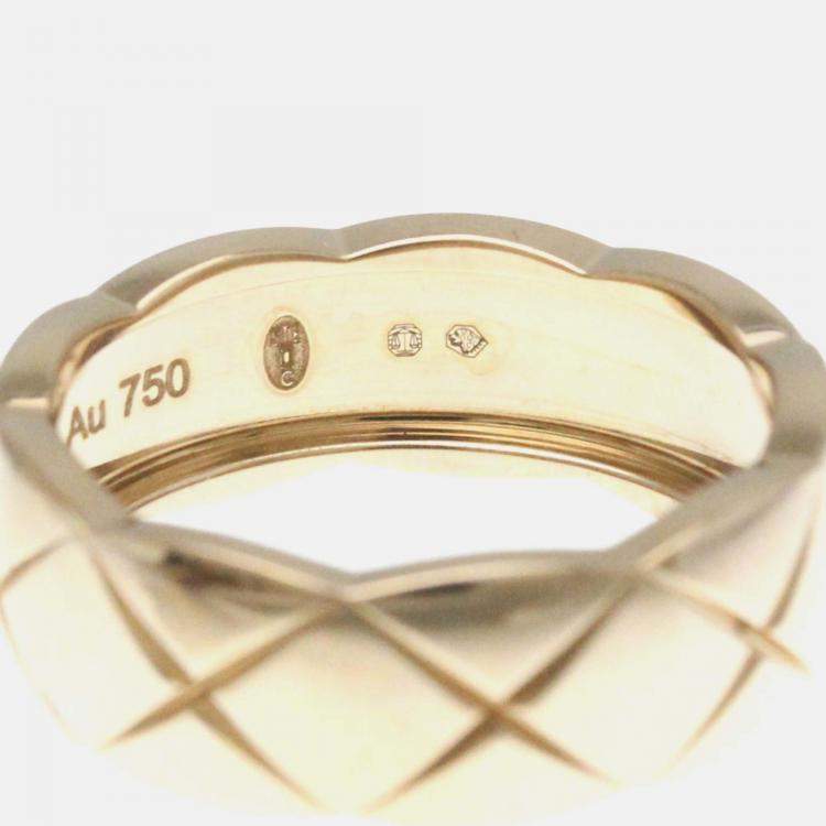 Pre Owned Chanel Coco Crush Medium Size 18K Pink Gold Band Ring 52