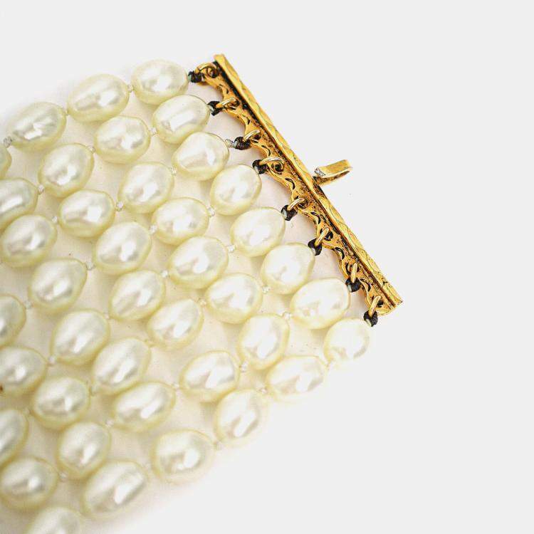 Pre Owned Chanel Pearl 8 Strand Choker Necklace