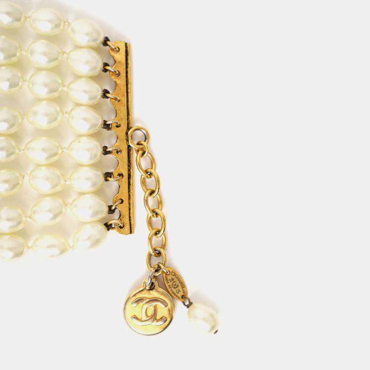 Pre Owned Chanel Pearl 8 Strand Choker Necklace