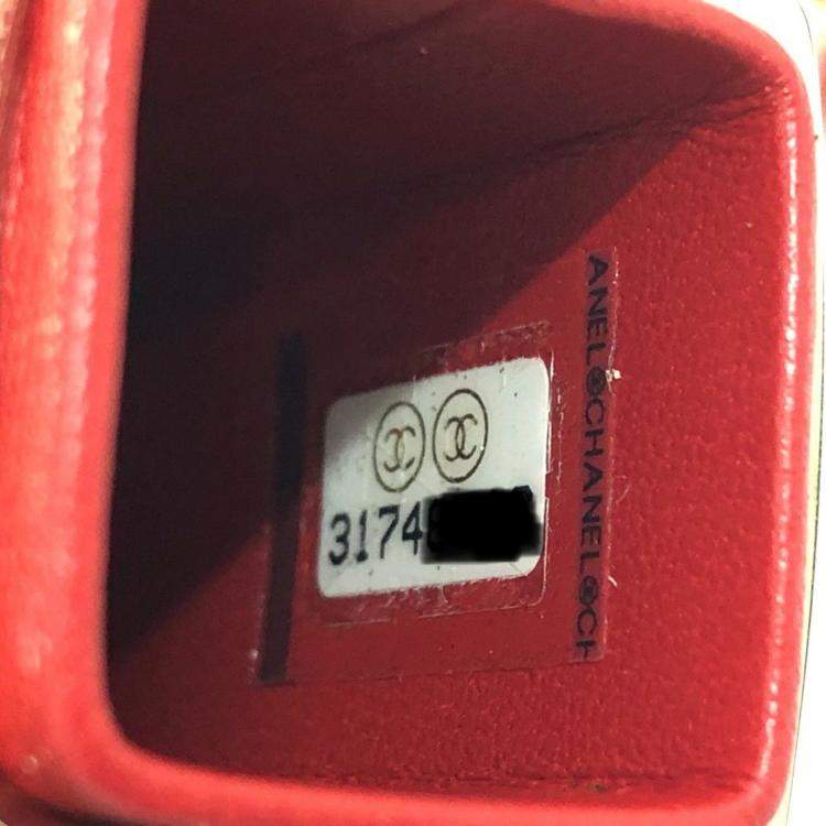 Pre Owned Chanel Coco Mark Cc Lip Case Chain Shoulder Bag Leather Red