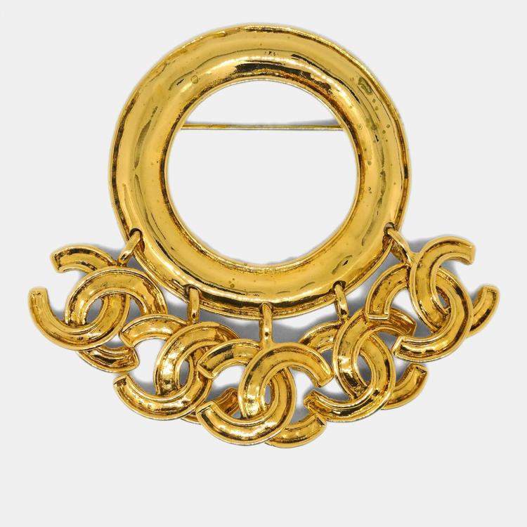 مملوكة مسبقًا Chanel Hoop Brooch Pin Gold