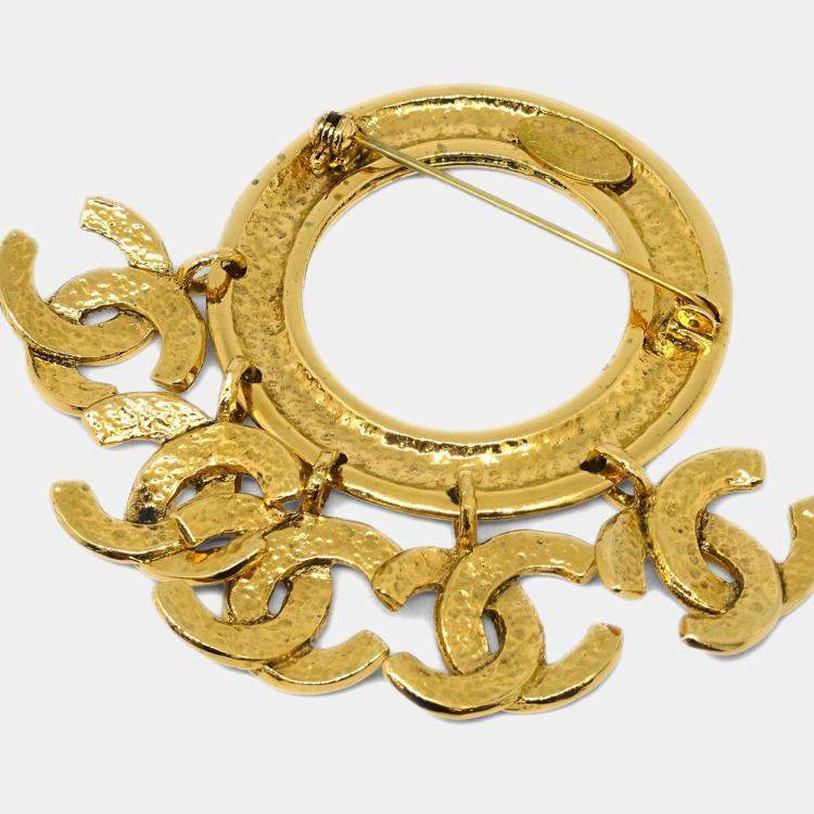 مملوكة مسبقًا Chanel Hoop Brooch Pin Gold