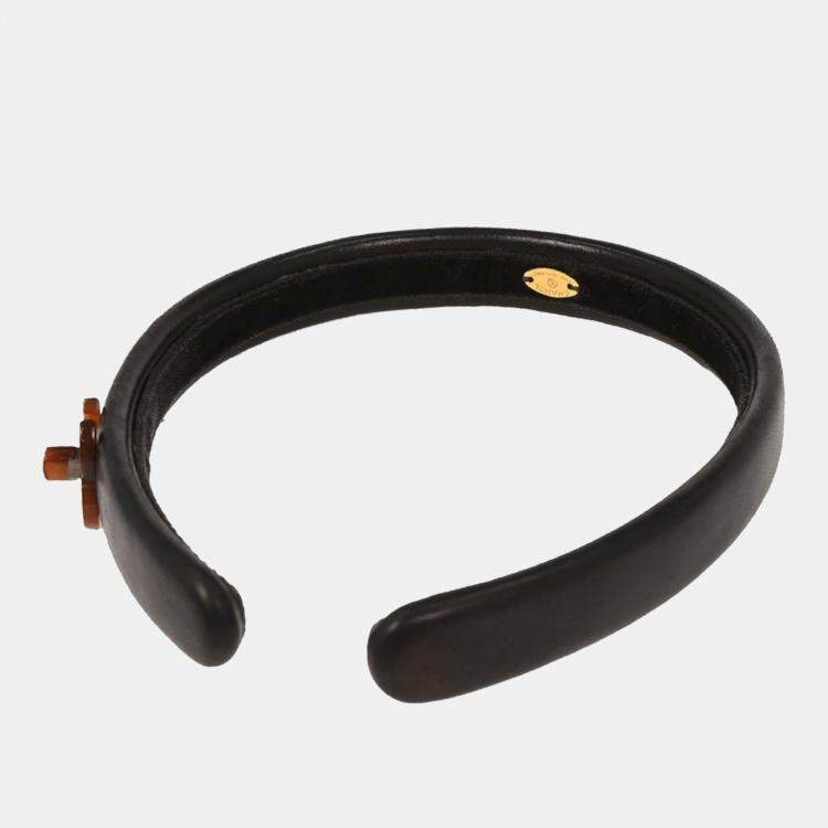 Pre Owned Chanel Turnlock Headband Hair Accessories Black