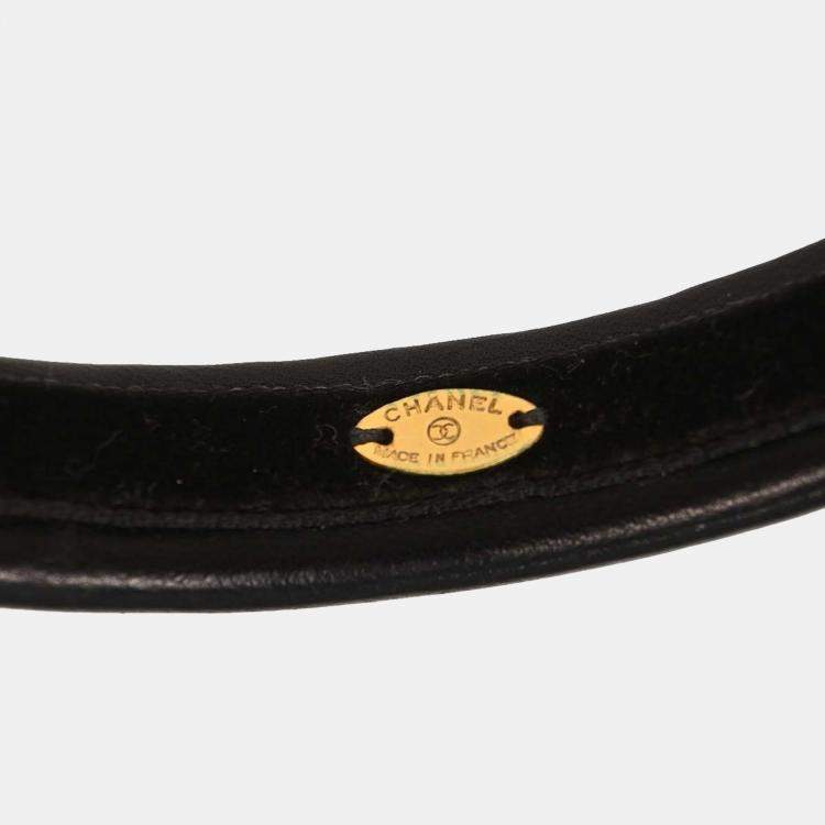 Pre Owned Chanel Turnlock Headband Hair Accessories Black