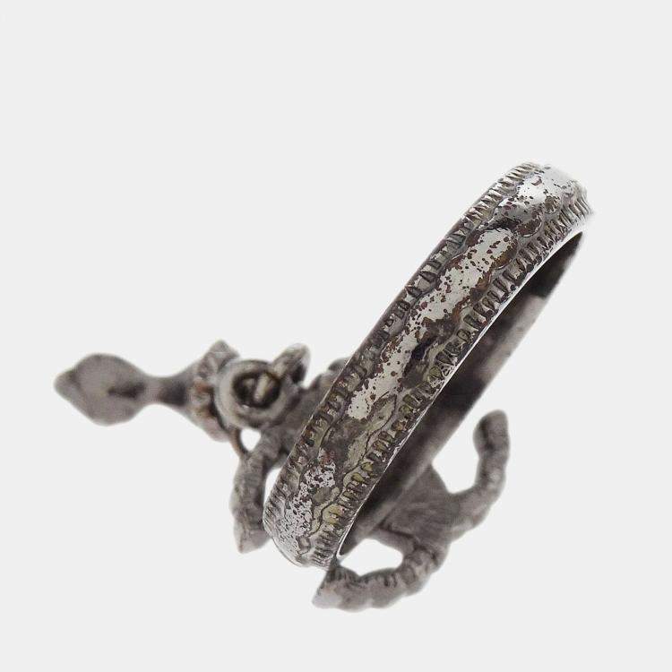 مملوكة مسبقًا Chanel Ring Silver Dangle CC #50