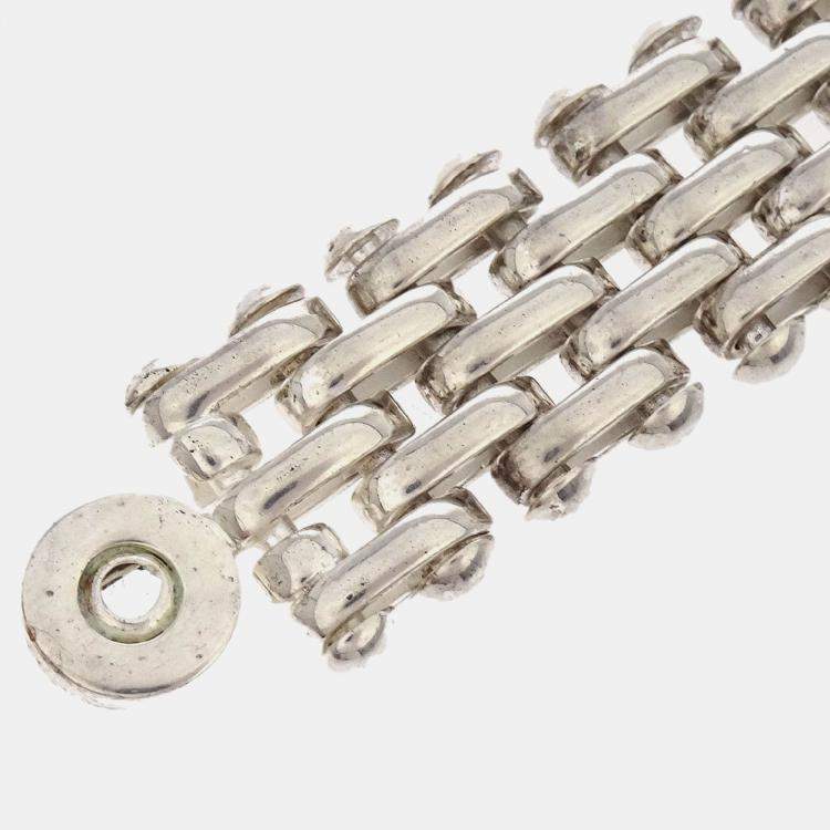 Pre Owned Chanel CC Bracelet Silver