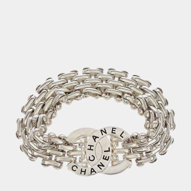 Pre Owned Chanel CC Bracelet Silver