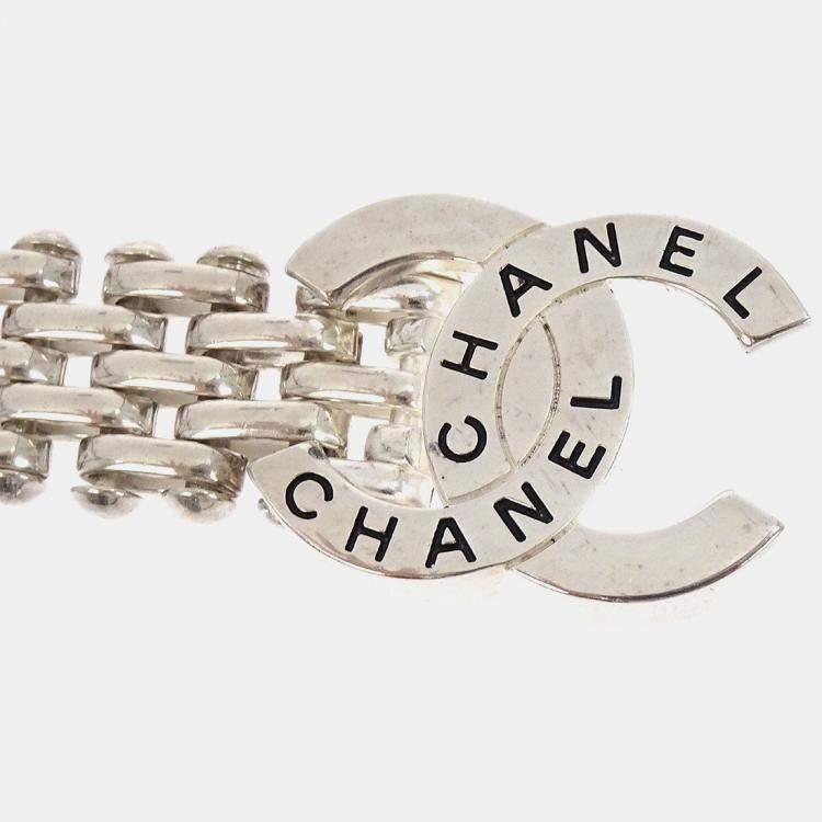 Pre Owned Chanel CC Bracelet Silver