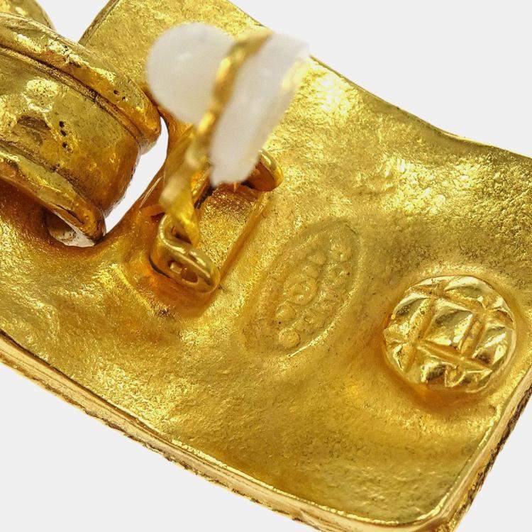 مملوكة مسبقًا Chanel Bell Dangle Earrings Clip-On Gold Plated