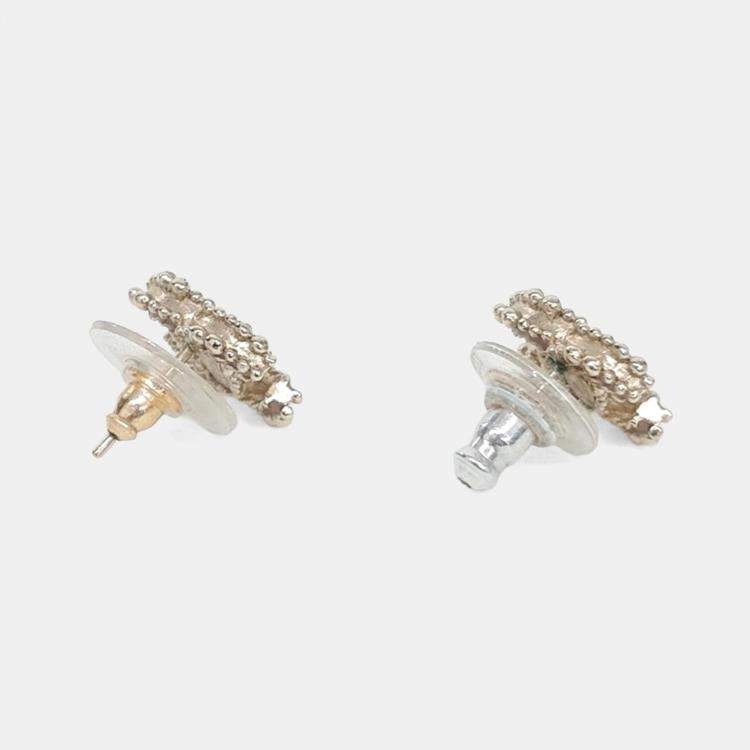 Pre Owned Chanel Metal logo earrings