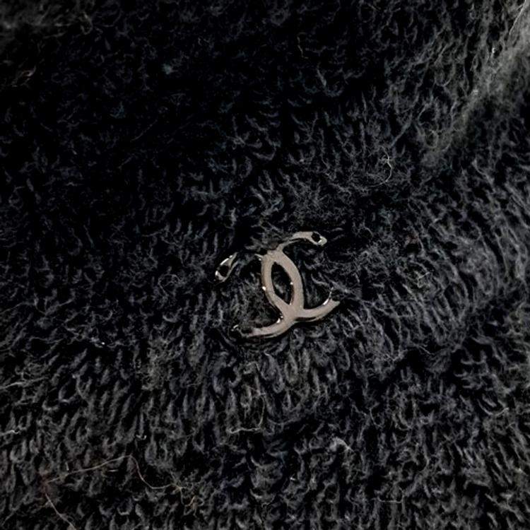 Pre Owned Chanel Black terry bucket hat