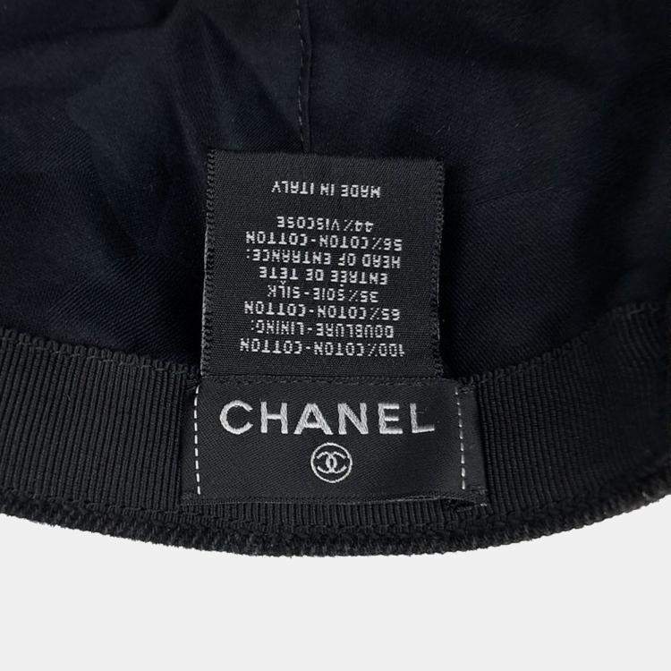 Pre Owned Chanel Black/Blue Denim Cap