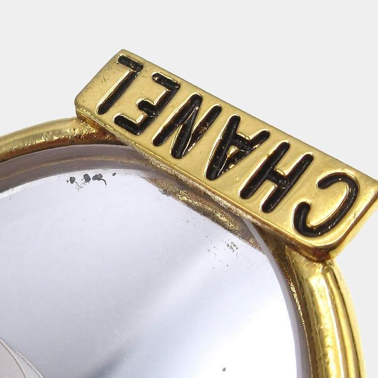 مملوكة مسبقًا Chanel Mirror Earrings Clip-On Gold