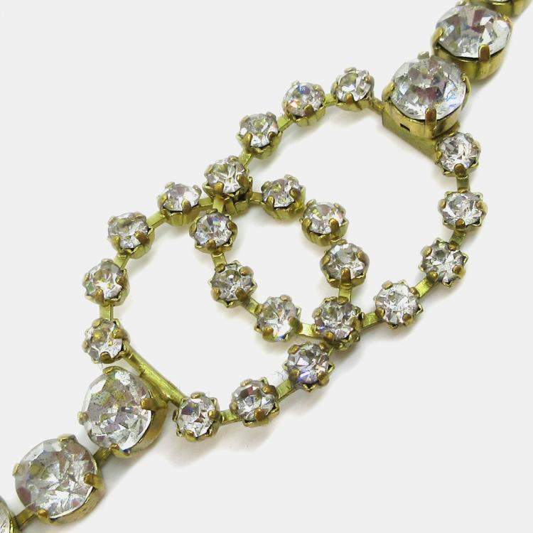 Pre Owned Chanel CC Rhinestone Gold Chain Belt
