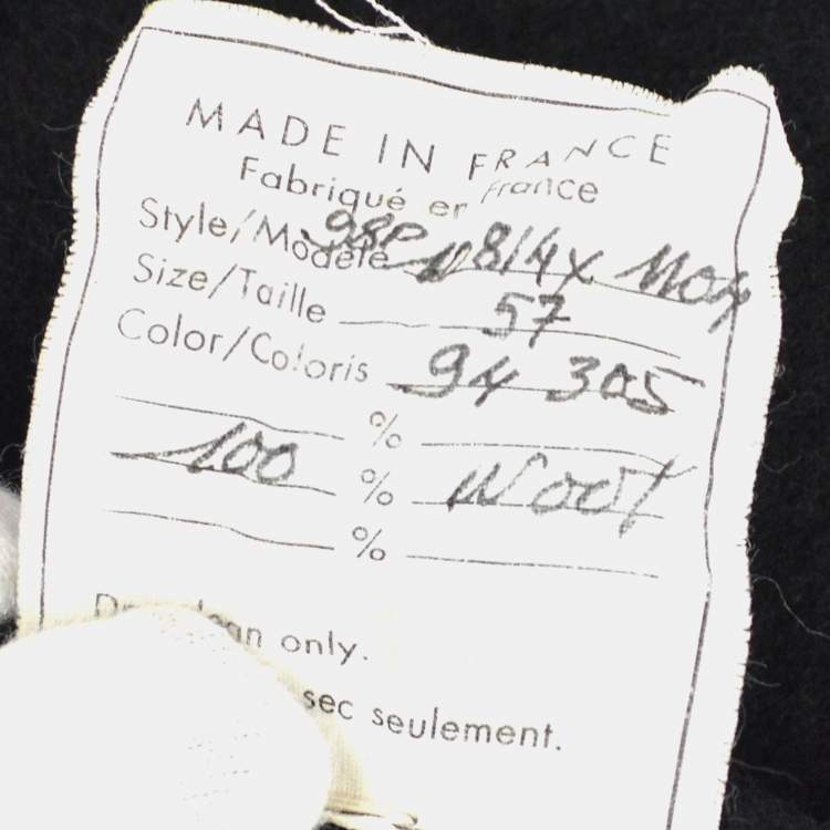 Pre Owned Chanel 98P 10814xM04 #57 Beret Hat Black Wool