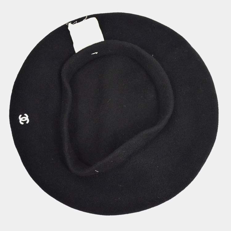 Pre Owned Chanel 98P 10814xM04 #57 Beret Hat Black Wool