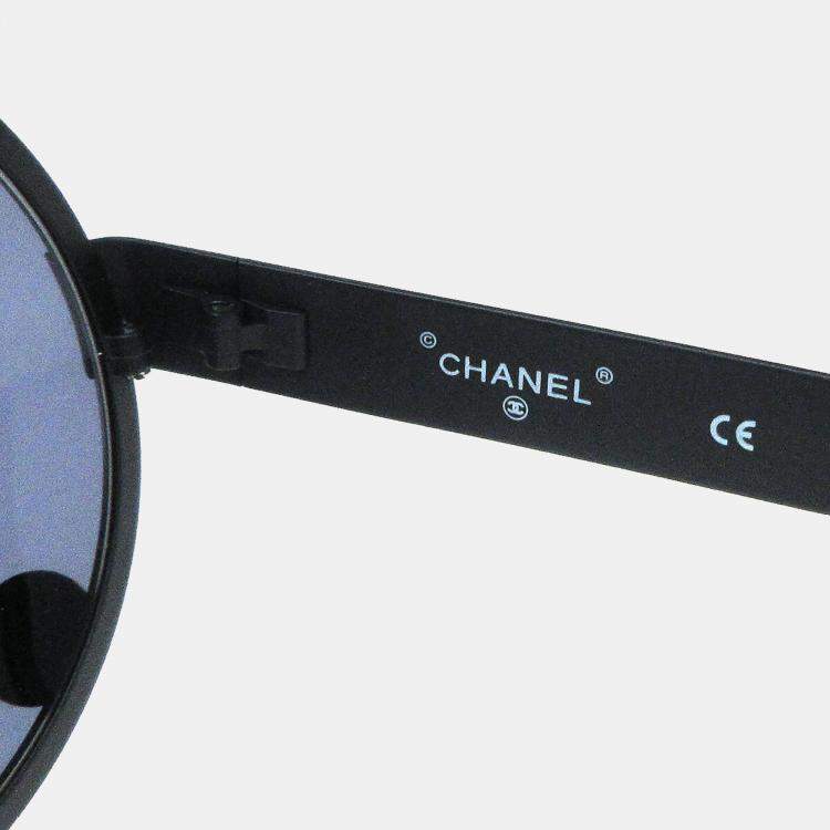مملوكة مسبقًا Chanel Round Sunglasses Eyewear Black