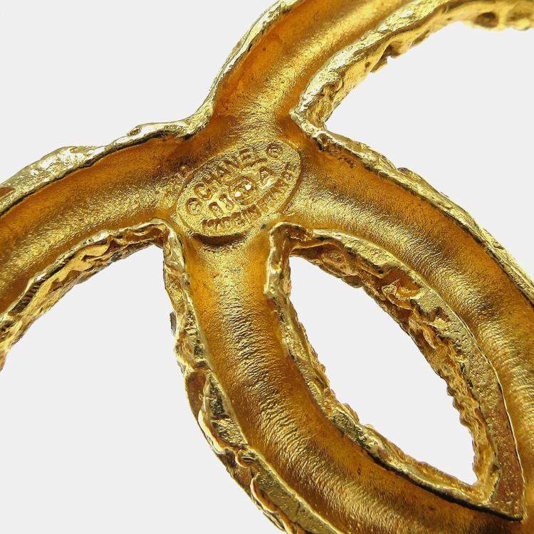 Pre Owned Chanel Cc Brooch Pin Gold