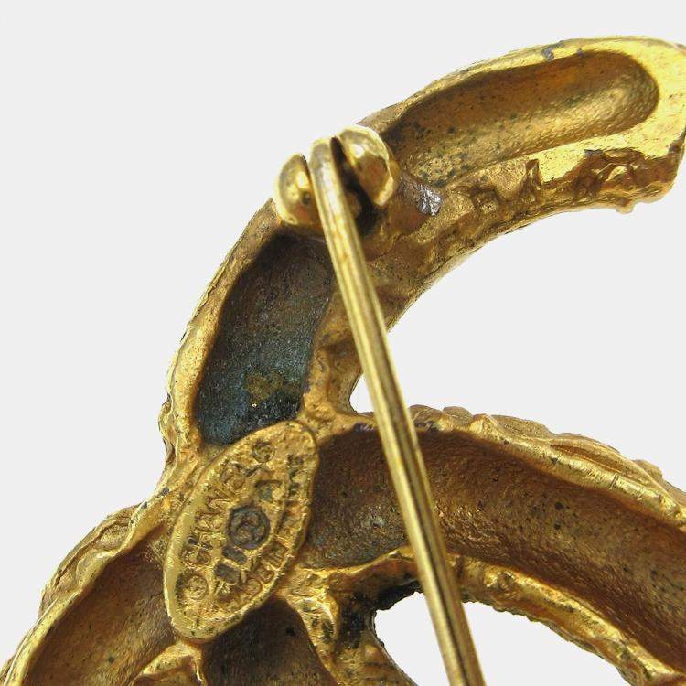 Pre Owned Chanel Cc Brooch Pin Gold