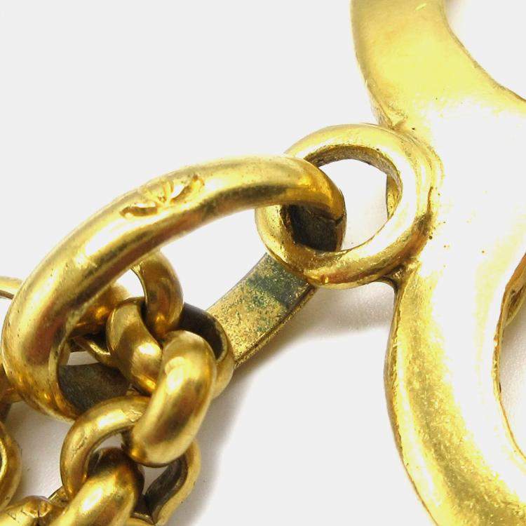 Pre Owned Chanel Heart Chain Pendant Necklace Gold