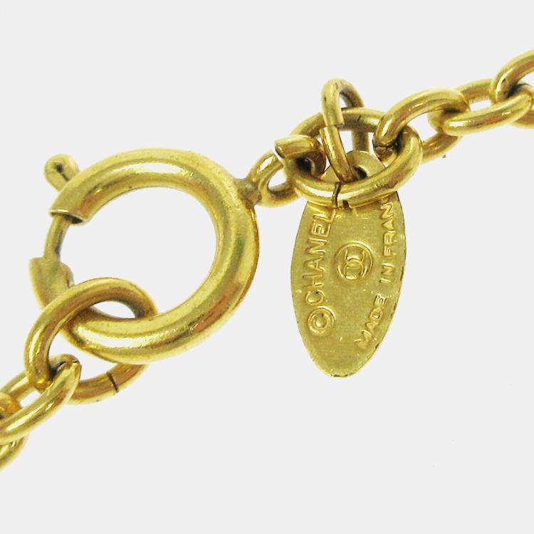 Pre Owned Chanel Cc Chain Pendant Necklace Gold