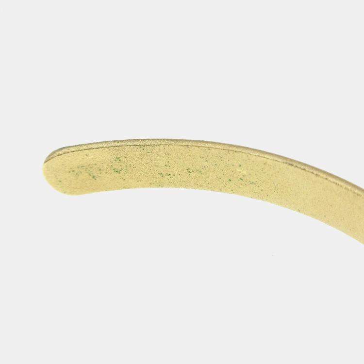 مملوكة مسبقًا Chanel Rhinestone Bangle Chain Ring #6 Gold